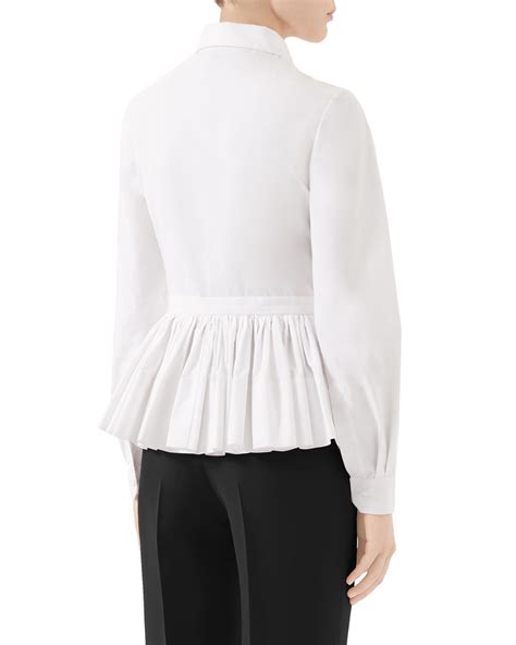 gucci women's silk blouse|gucci peplum blouse.